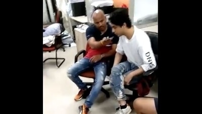 A clip from the video that Sanjay Raut shared on Twitter on Sunday.&nbsp;