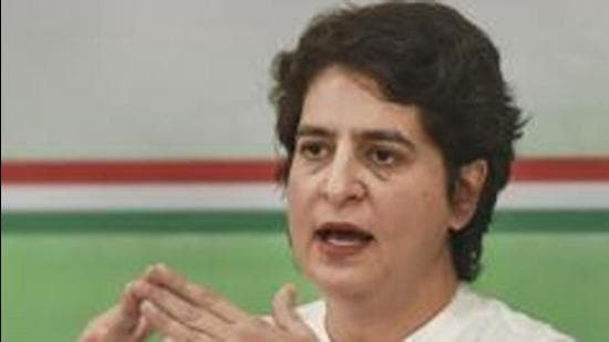 Congress general secretary Priyanka Gandhi tweeted on Sunday to say PM Narendra Modi’s government has made big records in giving trouble to the public in ways such as fuel price rise. (PTI Photo)