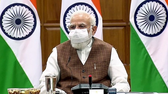 PM Modi also shared data from the Bureau of Police Research & Development (BPRD) to highlight the increasing participation of women in the police forces.(ANI Photo) PM Modi also shared data from the Bureau of Police Research & Development (BPRD) to highlight the increasing participation of women in the police forces.(ANI Photo)