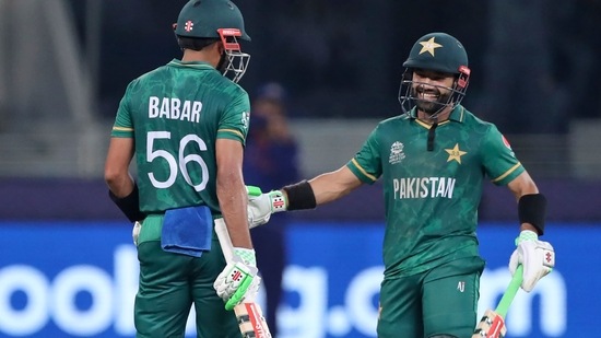 T20 World Cup: Babar, Rizwan and Shaheen star as Pakistan hammer India to snap World Cup losing streak.(AP)