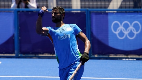 India's Rupinder Pal Singh reacts.(AP)