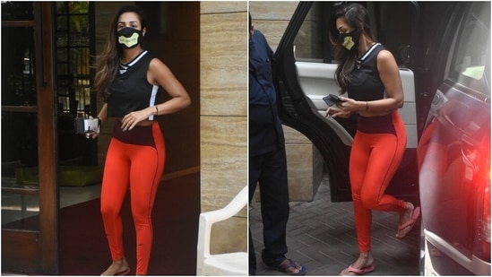 Malaika Arora's love affair with athleisure has been a sight for sore eyes. The actor's gym looks have always left the fashion police impressed. What do you think about this latest look?(Ht Photo/Varinder Chawla)