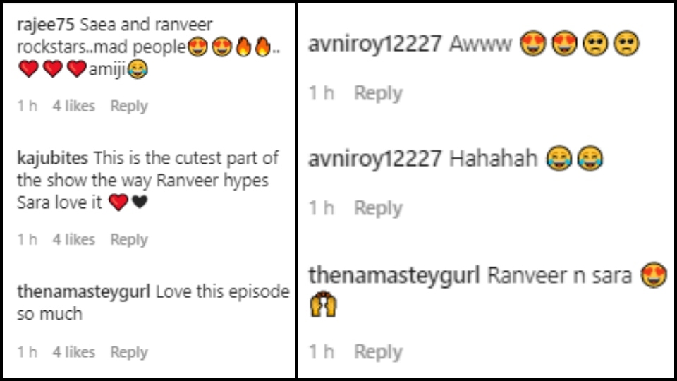 Comments on Sara Ali Khan and Ranveer Singh's video.&nbsp;