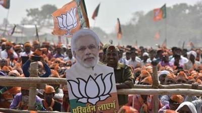 That the BJP performs much better in national elections than state elections is a clear proof of the fact that Modi’s cult is a political trump card for the BJP (Arun Sharma/HT PHOTO)