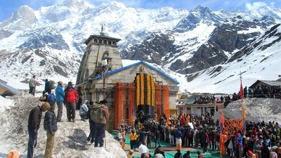 The Char Dham pilgrimage was suspended for three days, between October 17 and October 19, amid warnings of heavy to very rainfall in Uttarakhand. (File photo) The Char Dham pilgrimage was suspended for three days, between October 17 and October 19, amid warnings of heavy to very rainfall in Uttarakhand. (File photo)
