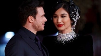 Richard Madden and Gemma Chan pose on the red carpet for the movie Eternals at the 16th edition of the Rome Film Fest. (AP Photo/Domenico Stinellis) (AP) Richard Madden and Gemma Chan pose on the red carpet for the movie Eternals at the 16th edition of the Rome Film Fest. (AP Photo/Domenico Stinellis) (AP)