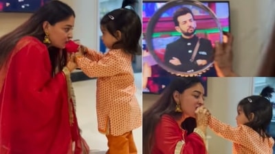 Mahhi Vij breaks Karwa Chauth fast while watching Bigg Boss 15's Weekend Ka Vaar. Mahhi Vij breaks Karwa Chauth fast while watching Bigg Boss 15's Weekend Ka Vaar.