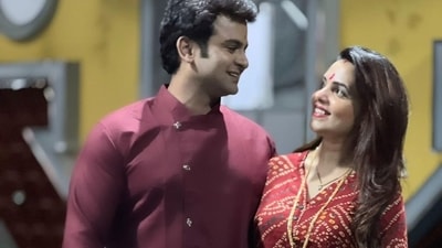Sugandha Mishra and Sanket Bhonsle celebrate their first Karwa Chauth together. Sugandha Mishra and Sanket Bhonsle celebrate their first Karwa Chauth together. 