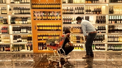 The price of imported scotch was up by between ₹400 and ₹1,200 for a 1 litrebottle, and that of IMFL whisky by between ₹250 and ₹400. Even beer has become more expensive, by up to ₹300 for a case of 12. (Vipin Kumar /HT PHOTO) The price of imported scotch was up by between ₹400 and ₹1,200 for a 1 litrebottle, and that of IMFL whisky by between ₹250 and ₹400. Even beer has become more expensive, by up to ₹300 for a case of 12. (Vipin Kumar /HT PHOTO)