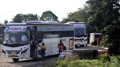 Private tourist bus fares have increase by 30 per cent ahread of the festive season. Rising fuel prices have been blamed for increase in ticket fares. (Hindustan Times) Private tourist bus fares have increase by 30 per cent ahread of the festive season. Rising fuel prices have been blamed for increase in ticket fares. (Hindustan Times)