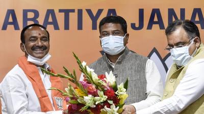 Throughout his campaign, BJP leader Eatala Rajender focused only on the good work done by him in the constituency in the last seven years. (PTI) Throughout his campaign, BJP leader Eatala Rajender focused only on the good work done by him in the constituency in the last seven years. (PTI)