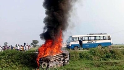 On October 3, eight people were killed in Lakhimpur Kheri district of Uttar Pradesh after a vehicle, allegedly carrying BJP workers, rammed into a group of protesting farmers. (ANI) On October 3, eight people were killed in Lakhimpur Kheri district of Uttar Pradesh after a vehicle, allegedly carrying BJP workers, rammed into a group of protesting farmers. (ANI)