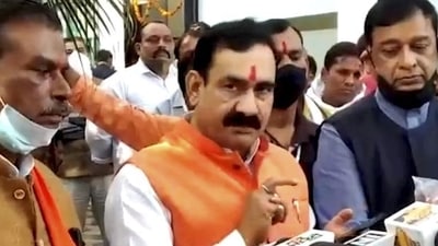 File photo of Madhya Pradesh home minister Narottam Mishra. (PTI) File photo of Madhya Pradesh home minister Narottam Mishra. (PTI)