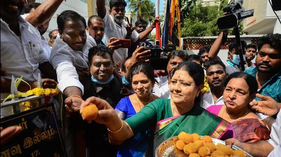 VKSasikala has renewed her fight to reclaim the AIADMK, following their loss in the rural local body elections in nine Tamil Nadu districts earlier this month (PTI)