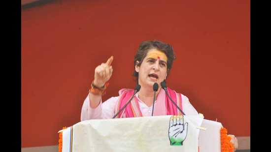 Priyanka has now made eight poll promises to the people ahead of the 2022 UP assembly elections. (HT File Photo)