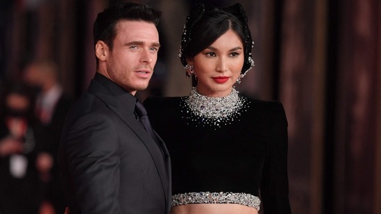 Gemma Chan and her co-star Richard Madden, who play immortal soulmates in the Eternals, displayed some of their on-screen chemistry on the red carpet too. The two stars posed for the camera and looked stunning as always. Richard looked sharp in a charcoal grey tuxedo for the event.(AFP)