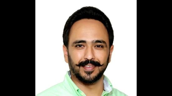 Simranjit Singh Dhillon, who was declared elected to the Panjab University (PU) senate from the registered graduate constituency on Monday. (HT)