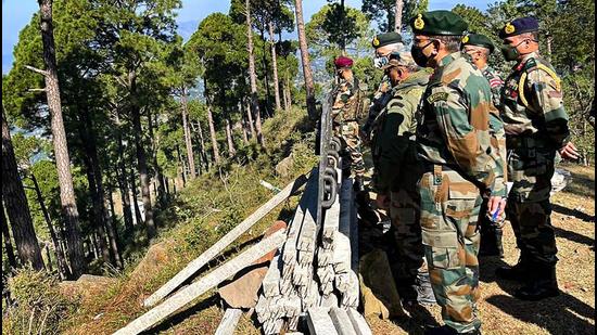The conference comes days after General Manoj Mukund Naravane visited the union territory of Jammu and Kashmir for a security review after several soldiers were killed in a counter-terror operation. (PTI PHOTO.) The conference comes days after General Manoj Mukund Naravane visited the union territory of Jammu and Kashmir for a security review after several soldiers were killed in a counter-terror operation. (PTI PHOTO.)