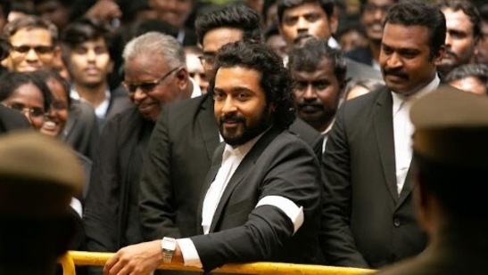 Suriya in a still from Jai Bhim.&nbsp;