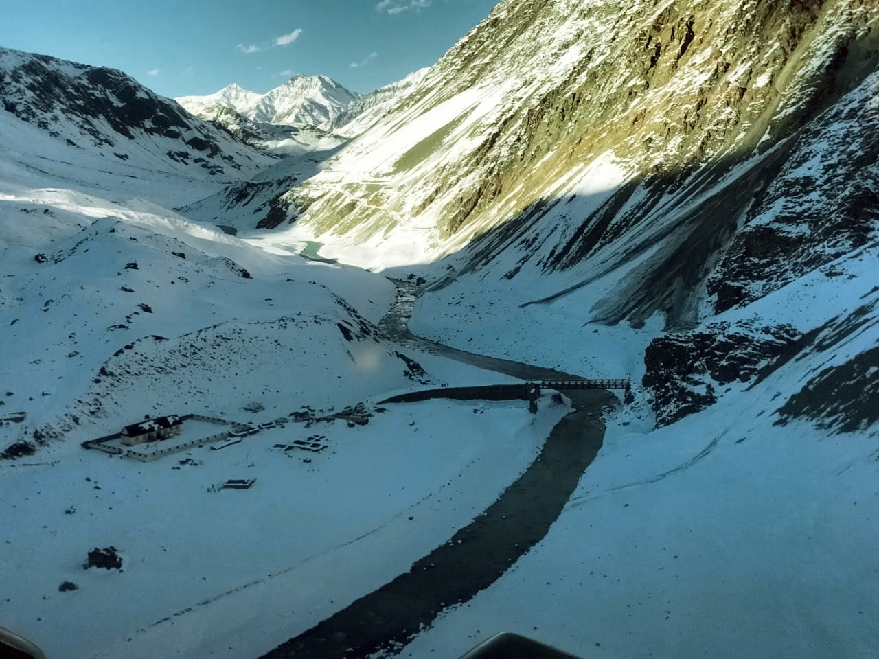 An Aerial view of the Chandratal area as the Army conducted a search operation to find the missed tourists, in Keylong on Thursday. (ANI Photo/Ajay Kumar) An Aerial view of the Chandratal area as the Army conducted a search operation to find the missed tourists, in Keylong on Thursday. (ANI Photo/Ajay Kumar)