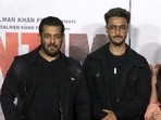 Salman Khan and Aayush Sharma at the Antim trailer launch. (ANI) Salman Khan and Aayush Sharma at the Antim trailer launch. (ANI)