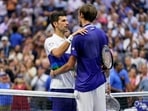 Novak Djokovic, of Serbia, left, congratulates Daniil Medvedev, of Russia(AP) Novak Djokovic, of Serbia, left, congratulates Daniil Medvedev, of Russia(AP)