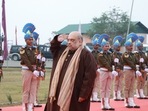 Union home minister Amit Shah pays homage to the CRPF soldiers who died in the Pulwama terror attack. (Photo via @AmitShah on Twitter) Union home minister Amit Shah pays homage to the CRPF soldiers who died in the Pulwama terror attack. (Photo via @AmitShah on Twitter)
