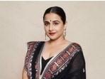 Vidya Balan blends contemporary and traditional in a handwoven black saree(Instagram/@who_wore_what_when) Vidya Balan blends contemporary and traditional in a handwoven black saree(Instagram/@who_wore_what_when)