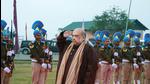 Union home minister Amit Shah paying homage to Pulwama bravehearts in Jammu and Kashmir. (PTI) Union home minister Amit Shah paying homage to Pulwama bravehearts in Jammu and Kashmir. (PTI)