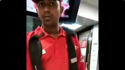In the video, a restaurant employee stated that Hindi was India’s native language and as a result, there will be no Kannada music played there. (Twitter/@meVinayRW) In the video, a restaurant employee stated that Hindi was India’s native language and as a result, there will be no Kannada music played there. (Twitter/@meVinayRW)