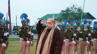 Union home minister Amit Shah paying homage to Pulwama bravehearts in Jammu and Kashmir. (PTI) Union home minister Amit Shah paying homage to Pulwama bravehearts in Jammu and Kashmir. (PTI)