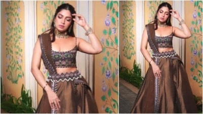 Ditching the traditional coloured lehengas, Bhumi Pednekar aced this earthy "desi girl" look. (Instagram/@bhumipednekar)