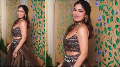 Bhumi Pednekar loves doing her own makeup. She kept her makeup subtle by slightly smoking her eyes and adding a nude shade to her lips. (Instagram/@bhumipednekar)