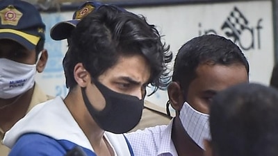 Actor Shah Rukh Khan's son Aryan Khan being taken to Arthur Road jail. (PTI) Actor Shah Rukh Khan's son Aryan Khan being taken to Arthur Road jail. (PTI)