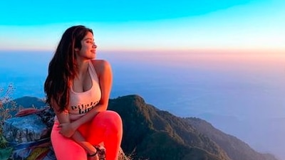 Janhvi Kapoor cannot get enough of the beauty of the place as she sits and enjoys the sunset. (Instagram/@janhvikapoor)
