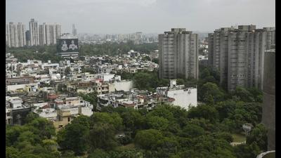 An aerial view of Kaushambi township in Ghaziabad. (Sakib Ali/HT) An aerial view of Kaushambi township in Ghaziabad. (Sakib Ali/HT)