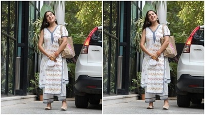 Sara Ali Khan was at her ethnic best. (HT Photos/Varinder Chawla) Sara Ali Khan was at her ethnic best. (HT Photos/Varinder Chawla)