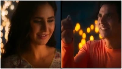 Akshay Kumar romances Katrina Kaif in Sooryavanshi. Akshay Kumar romances Katrina Kaif in Sooryavanshi.