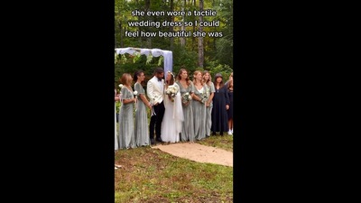 The image shows the bride and the groom during her wedding. (Instagram/@asfvision)