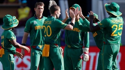 South Africa picked wickets at regular intervals as WI failed to forge a strong partnership, scoring 143/8 in 20 overs. (REUTERS)