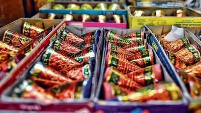 Punjab has also ordered e-commerce websites to not accept any orders and affect online sales of firecrackers within the state. (Sanchit Khanna/HT Photo)