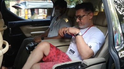 Aamir Khan seemed to be dubbing for Laal Singh Chaddha.&nbsp; (Varinder Chawla)