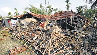 A house damaged due to Cyclone Amphan, at Kakdwip in the Sunderbans, West Bengal, on May 22, 2020. ht file photo A house damaged due to Cyclone Amphan, at Kakdwip in the Sunderbans, West Bengal, on May 22, 2020. ht file photo