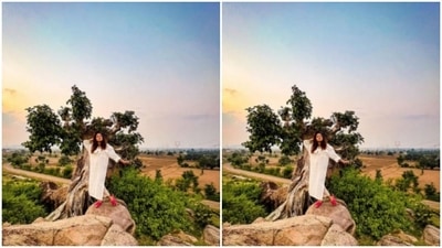 Nushrratt teamed her kurta with a pair of off-white trousers as she posed. “Doing My Thing right there in the middle of nowhere! Always,” she wrote. (Instagram/@nushrrattbharuccha) Nushrratt teamed her kurta with a pair of off-white trousers as she posed. “Doing My Thing right there in the middle of nowhere! Always,” she wrote. (Instagram/@nushrrattbharuccha)
