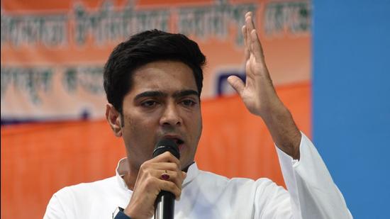 Trinamool Congress leader Abhishek Banerjee is scheduled to visit Tripura on October 31 in connection with the party’s organizational activities. (HT PHOTO.) Trinamool Congress leader Abhishek Banerjee is scheduled to visit Tripura on October 31 in connection with the party’s organizational activities. (HT PHOTO.)