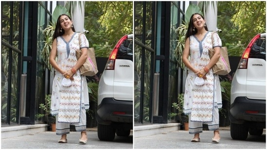 Sara Ali Khan was at her ethnic best.(HT Photos/Varinder Chawla)