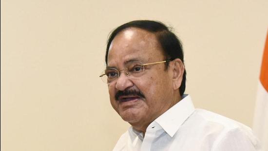 A file photo of India’s Vice-President M Venkaiah Naidu speaking at an event in Chennai, India. He called upon filmmakers to avoid showing violence, vulgarity and obscenity in films. (PTI/File)