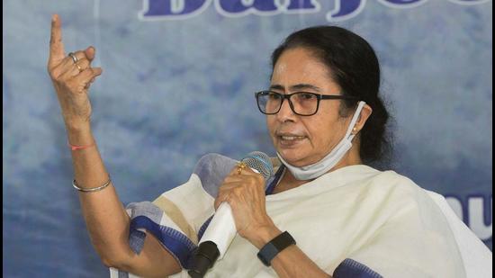 West Bengal Chief Minister Mamata Banerjee addresses a review meeting at Kurseong in Darjeeling on Tuesday. (PTI PHOTO.) West Bengal Chief Minister Mamata Banerjee addresses a review meeting at Kurseong in Darjeeling on Tuesday. (PTI PHOTO.)
