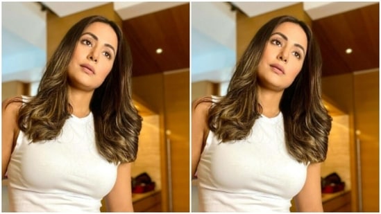 In an indoor setup, Hina posed for pictures.(Instagram/@realhinakhan)