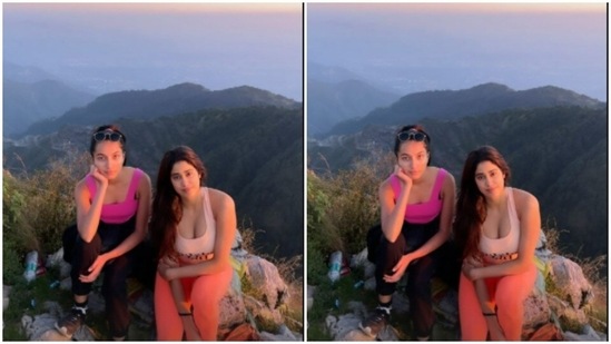 Janhvi posed with one of her friends against a stunning backdrop.(Instagram/@janhvikapoor)